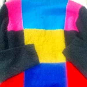 Multi color block sweater size L